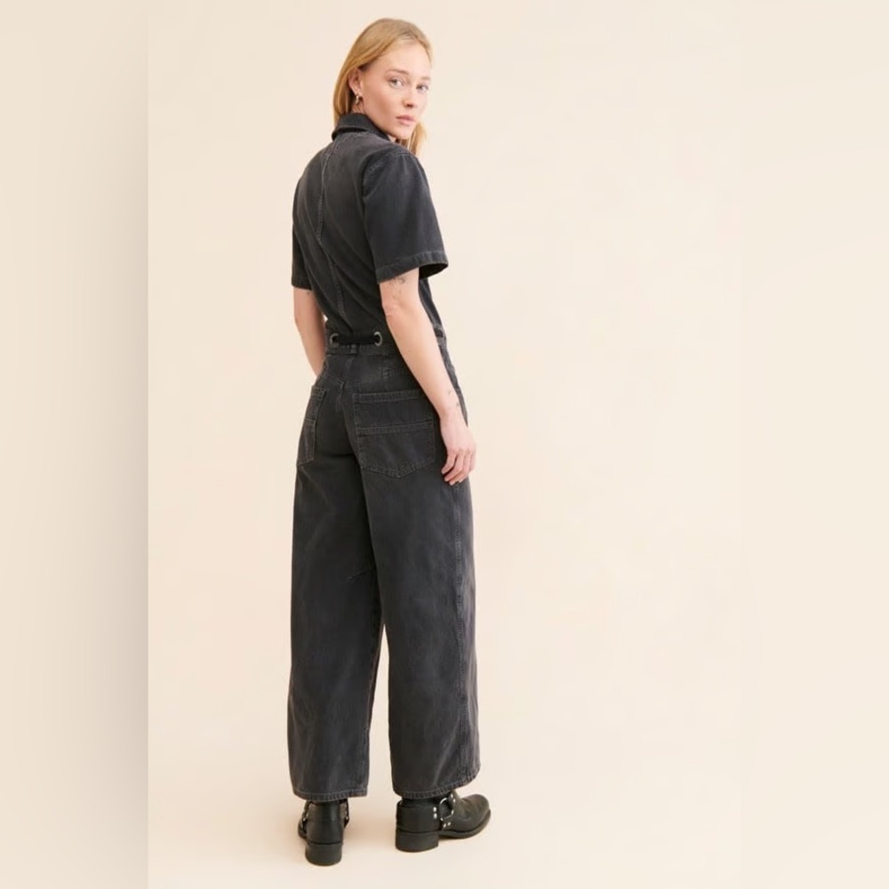 We The Free Edison Coverall Wide-leg Size m MEDIUM Utilitarian DENIM jeans